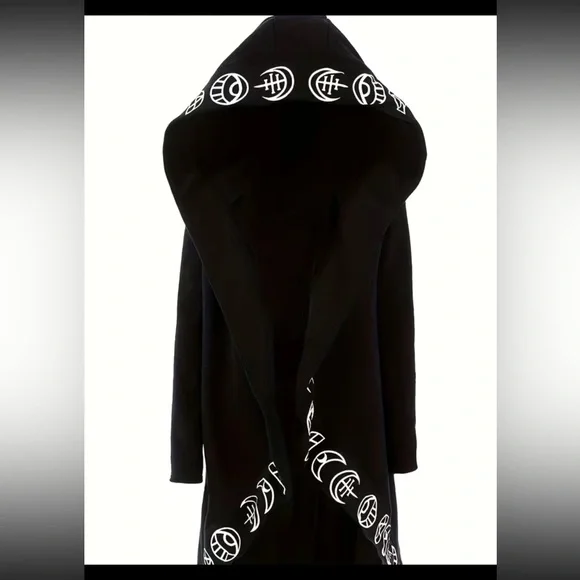 🧿 EVIL EYE 🪬 MOON 🌚 WICCAN CARDIGAN🧙🏻‍♀️🐈‍⬛sz.MEDIUM - Picture 3 of 13